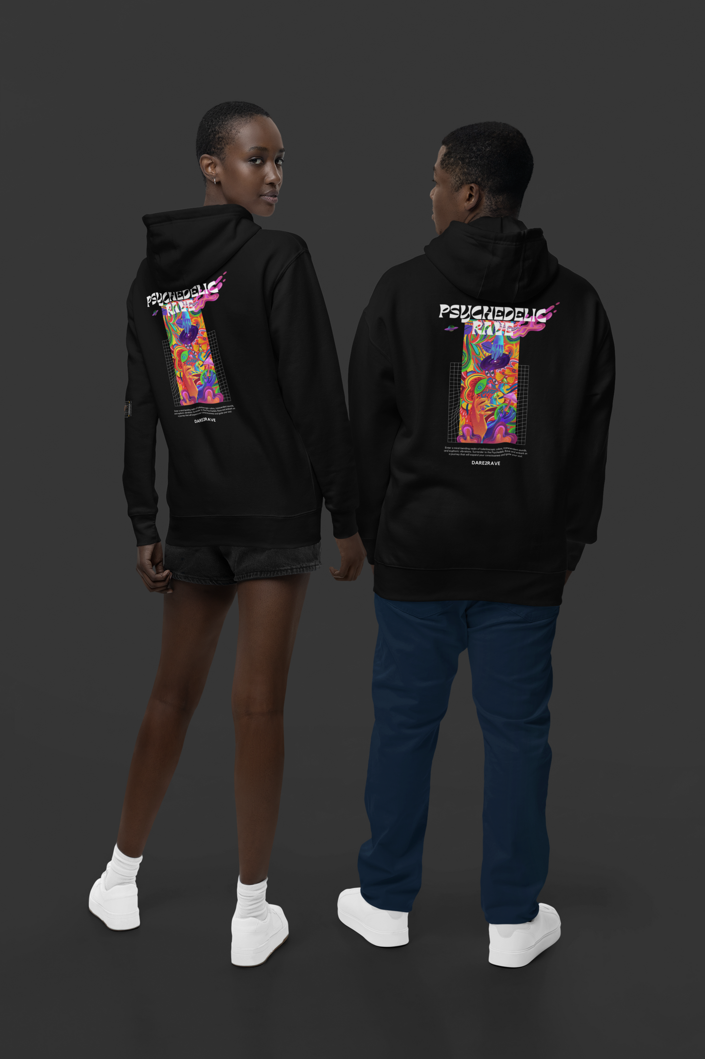 DARE2RAVE Unisex 'Psychedelic Rave' Hoodie