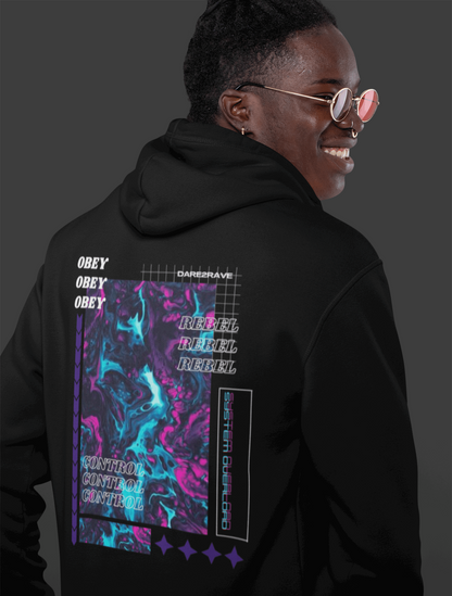 DARE2RAVE Unisex 'Obey, Rebel, Control' Hoodie - DARE2RAVE