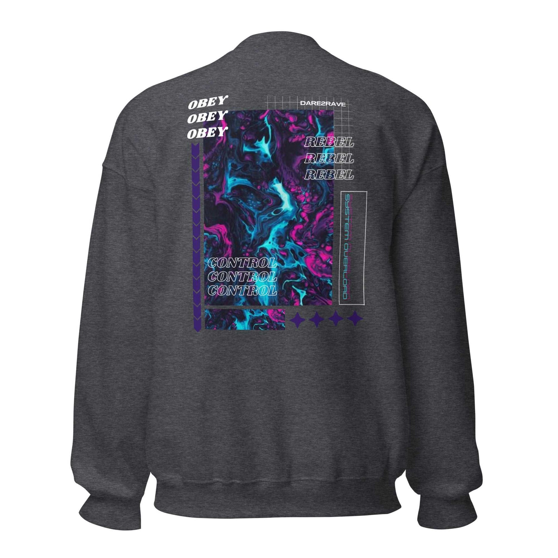 DARE2RAVE Unisex 'Obey, Rebel, Control' Sweatshirt - DARE2RAVE