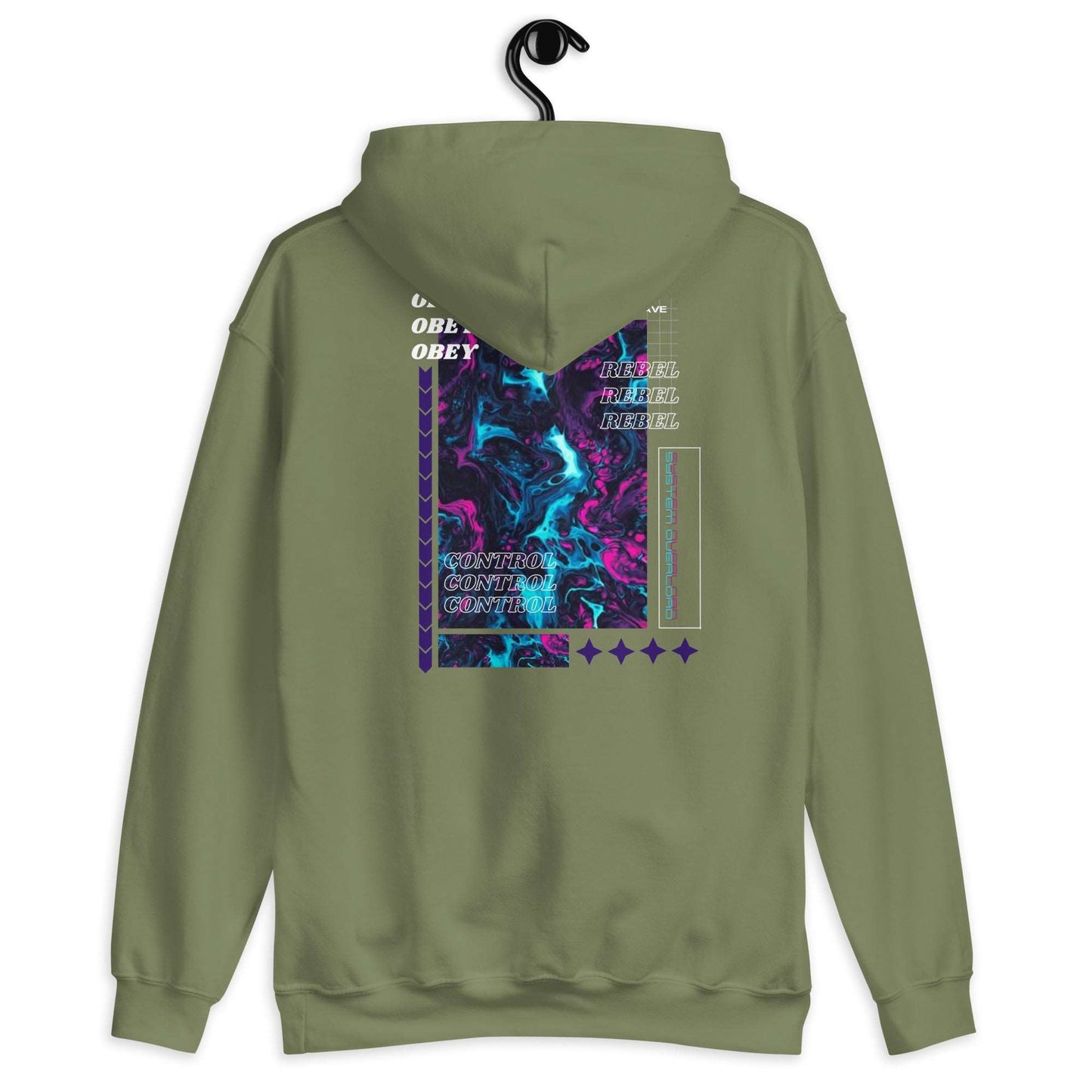 DARE2RAVE Unisex 'Obey, Rebel, Control' Hoodie - DARE2RAVE